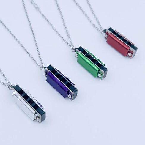 Necklace Harmonica Mini Four-Hole Eight-Tone Playable Pendant For Travel, Parties Everyday Fashion Accessory, Purple in Kuwait