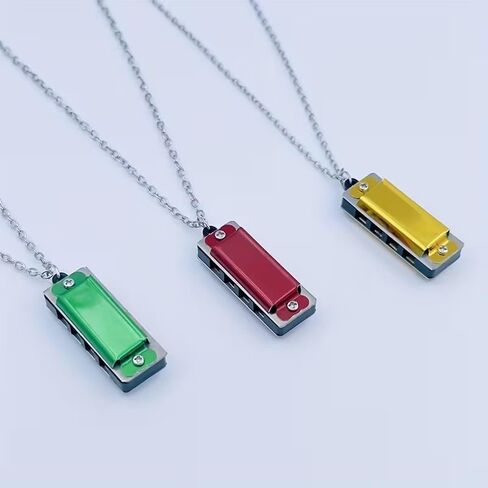 Necklace Harmonica Mini Four-Hole Eight-Tone Playable Pendant For Travel, Parties Everyday Fashion Accessory, Purple in Kuwait