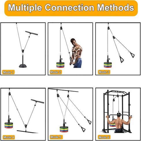 Fitness Replacement Cable Kit - 32.8Ft 5.0mm PU Coated Steel Wire Rope with 17 Pcs Accessories (Snap Hooks, Pulley, Thimble, Clamps) for LAT Pulldown, Low Row Home Gym Machine in Kuwait