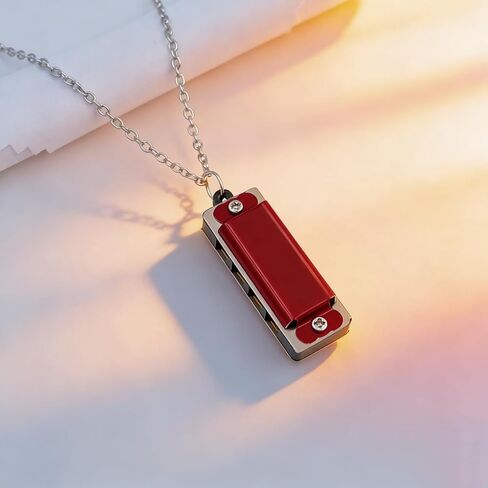 Necklace Harmonica Mini Four-Hole Eight-Tone Playable Pendant For Travel, Parties Everyday Fashion Accessory, Purple in Kuwait