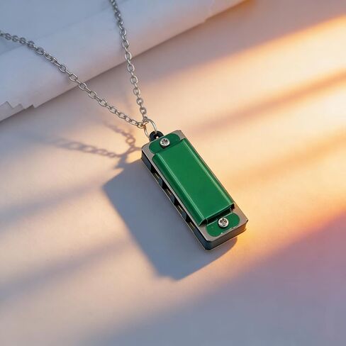 Necklace Harmonica Mini Four-Hole Eight-Tone Playable Pendant For Travel, Parties Everyday Fashion Accessory, Purple in Kuwait