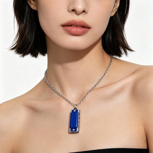 Necklace Harmonica Mini Four-Hole Eight-Tone Playable Pendant For Travel, Parties Everyday Fashion Accessory, Purple in Kuwait