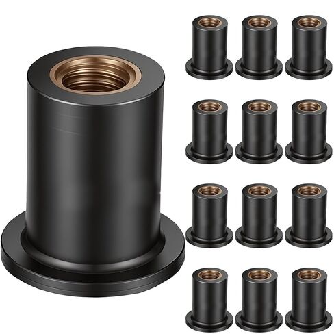 12 Pcs Universal M5 Well Nuts, M5 Rubber Well Nuts, Expansion Well Nut with Embedded Steel Thread Insert Neoprene Expansion Brass Nut for Canoe, Boat, Kayak in Kuwait