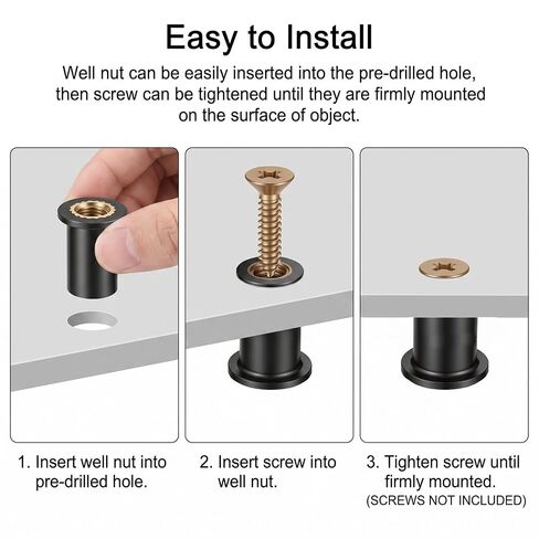 12 Pcs Universal M5 Well Nuts, M5 Rubber Well Nuts, Expansion Well Nut with Embedded Steel Thread Insert Neoprene Expansion Brass Nut for Canoe, Boat, Kayak in Kuwait