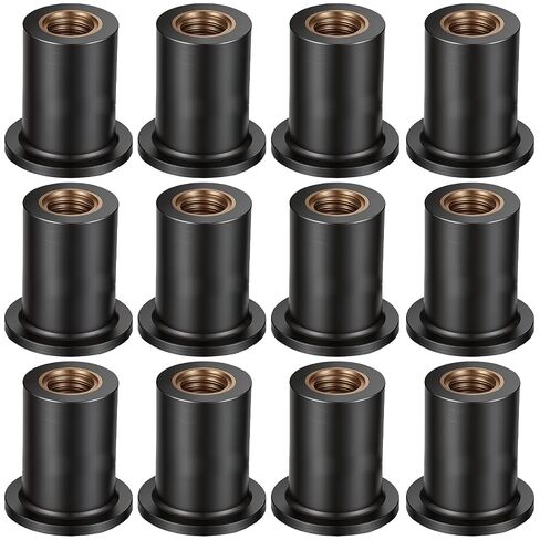 12 Pcs Universal M5 Well Nuts, M5 Rubber Well Nuts, Expansion Well Nut with Embedded Steel Thread Insert Neoprene Expansion Brass Nut for Canoe, Boat, Kayak in Kuwait