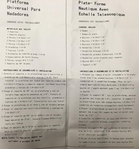 جامعة القوارب البحرية. منصة السباحة تحت سلم تلسكوبي 3 خطوات للداخل/الخارج in Kuwait
