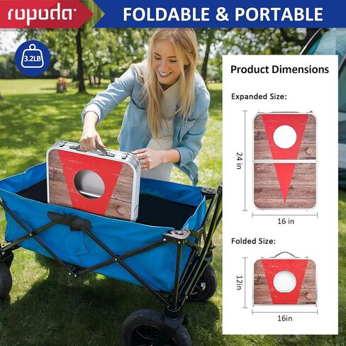 ROPODA Portable Cornhole Board Set,24x16 / 30×20in Corn Hole Games for Adults with 8 Bean Bags, Lightweight Aluminum Alloy Edging Cornhole Set for Outdoor Games, Beach and Tailgates in Kuwait