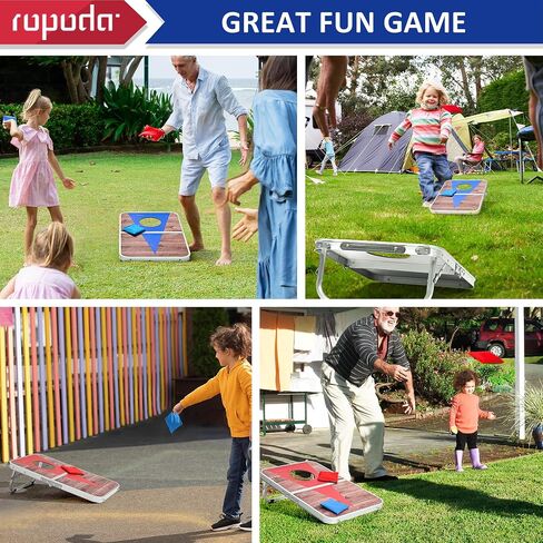 ROPODA Portable Cornhole Board Set,24x16 / 30×20in Corn Hole Games for Adults with 8 Bean Bags, Lightweight Aluminum Alloy Edging Cornhole Set for Outdoor Games, Beach and Tailgates in Kuwait