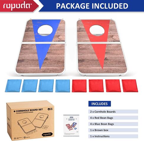 ROPODA Portable Cornhole Board Set,24x16 / 30×20in Corn Hole Games for Adults with 8 Bean Bags, Lightweight Aluminum Alloy Edging Cornhole Set for Outdoor Games, Beach and Tailgates in Kuwait