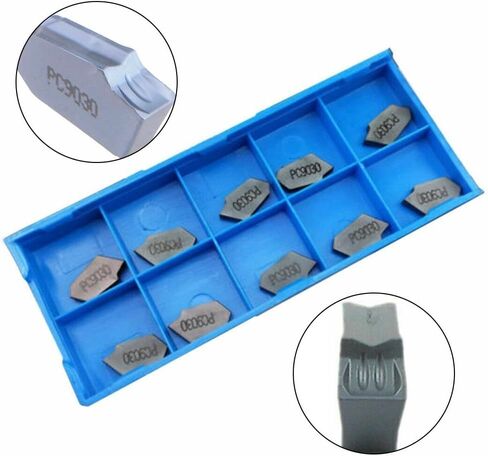 10Pcs SP300 PC9030 ZQMX3N Grooving Insert Carbide for Semi-Finishing Steel Cast Iron High Grip Resistance Easy Replace in Kuwait