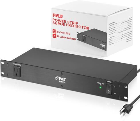 Pyle 10 Outlet 2000W Power Sequencer Rack Mount Pro Audio Supply Controller with PDU Power Strip Surge Protector in Saudi Arabia