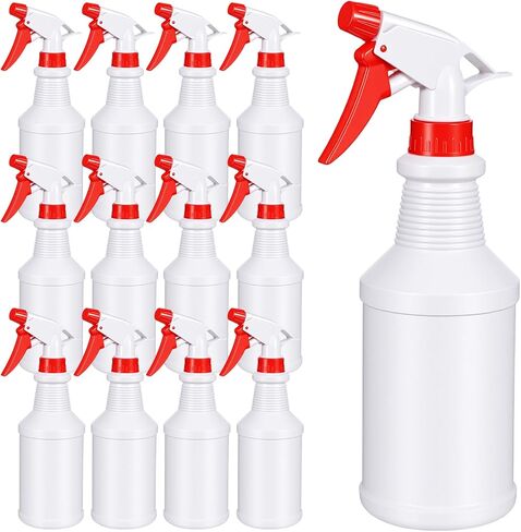16 Oz Spray Bottle 12 Pack, Empty Refillable Plastic Spray Bottles Bulk for Cleaning Solution Hair Plants, Reusable Mist Sprayer for Kitchen BBQ Commercial and Residential in Saudi Arabia