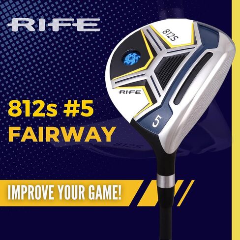 Men's Rife 812s #5 Wood Golf Club, Right Handed Regular Flex with Men's Size Black Pro Velvet Grips in Saudi Arabia