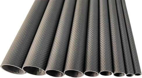 3k Carbon Fiber Tube, Plain Matte, Length:500mm, Wall Thickness: 1mm,Calibre: 5mm-40mm RC Airplane Models Accessories(34x32x500MM 2PCS) in Saudi Arabia