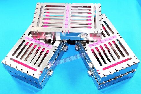 5PCS Detachable Sterilization Cassette Rack for 7 Instruments with Double Button CYNAMED in Kuwait