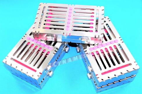5PCS Detachable Sterilization Cassette Rack for 7 Instruments with Double Button CYNAMED in Kuwait