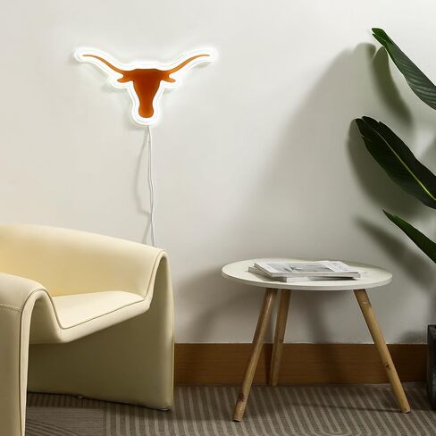 لافتة نيون LED مرخصة رسميًا من الرابطة الوطنية لرياضة الجامعات بالولايات المتحدة الأمريكية (NCAA Texas Longhorns)، مقاس 15 بوصة × 8.06 بوصة - مثالية للمعجبين والخريجين in Kuwait