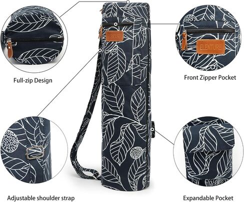 Yoga Essentials Starter Bundle — Canvas Yoga Mat Bag with Adjustable Strap & Pockets + 2-Pack Heavy-Duty Elastic Mat Straps for Pilates Studio Gym Travel, Lightweight Set for Women & Men in Kuwait