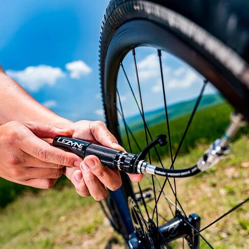 LEZYNE Pocket Drive CO2 Bike Hand Pump with CO2 Chuck - Presta & Schrader Compatible ABS Flex Hose, High-Pressure 160 PSI/11 Bar Aluminum Tire Inflator, Includes Bicycle Frame Mount, 16g Cartridge | co2-bike-pump-systems in Kuwait