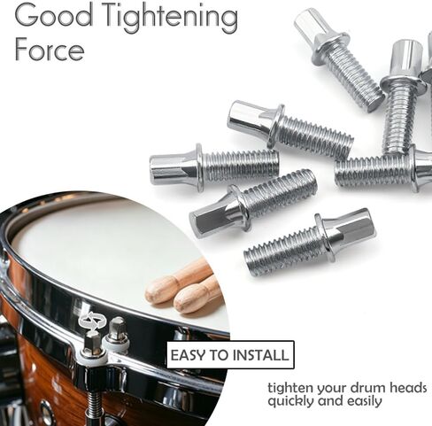M6 x 15mm Drum Key Bolts, 12 Pcs Key Screw Drum Set Hardware Bass Drum Screw Replacement Supply for Percussion Repair and Maintenance Essential Drum Hardware Accessories in Kuwait