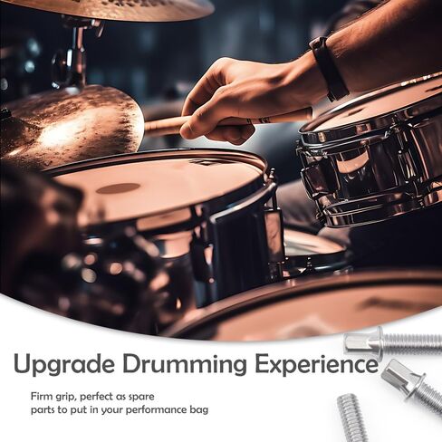 M6 x 20mm Drum Key Bolts, 12 Pcs Key Screw Drum Set Hardware Bass Drum Screw Replacement Supply for Percussion Repair and Maintenance Essential Drum Hardware Accessories, Silvery in Kuwait