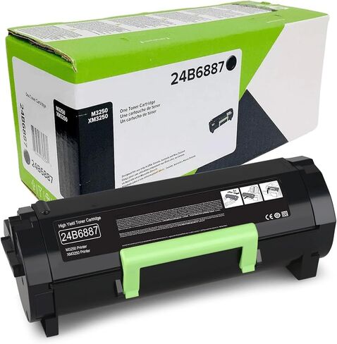 24B6887 خرطوشة الحبر -مع رقاقة متوافقة مع Lexmark 24B6887 استخدام خرطوشة الحبر الأسود لطابعة M3250 XM3250 (22000 صفحة) in Kuwait