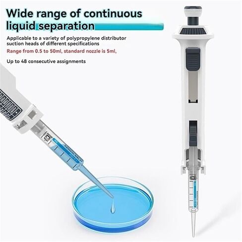 Pipette, Pipette, Continuous Dispenser Laboratory Adjustable Manual with Tip 5Ml in Saudi Arabia