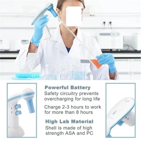 Pipette, Pipette, Large Capacity Electric Filler Pump 0.1-100ml Volume Automatic Laboratory in Kuwait
