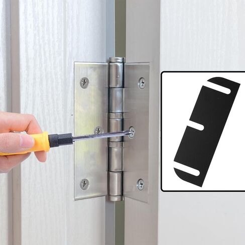 10 PCS Door Hinge Shims 3.5 Inch Black, ABS Plastic Door Shims Repair Kit for Doors Alignment, Adjusting Spacing to Fix Sagging, Misaligned Doors in Kuwait