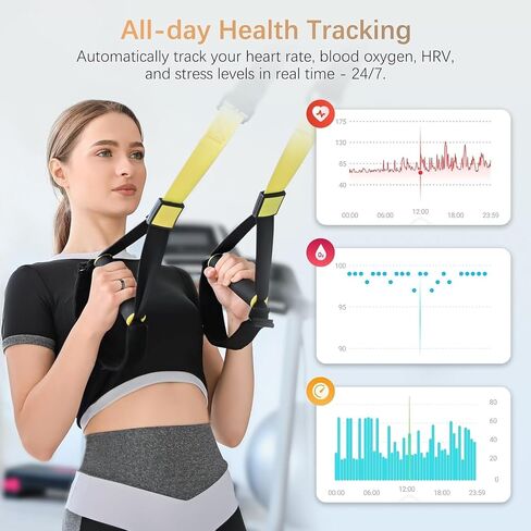 حلقة ملائمة، حلقات صحية ذكية للنساء والرجال مع معدل ضربات القلب، أكسجين الدم، معدل ضربات القلب، مستوى التوتر، مراقب النوم، متتبع الخطوات، بدون رسوم اشتراك، حلقة ذكية مقاومة للماء IP68 لهواتف iPhone وAndroid (أسود، 13#) in Kuwait