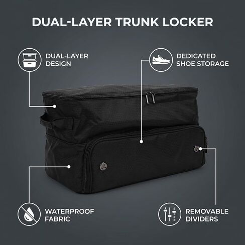 Diydeg Golf Trunk Organizer, Oxford Fabric Water Proof Car Trunk Locker with Separate Ventilated Compartment for Shoe Storage, for Balls, Clothes, Tees and Gloves in Kuwait