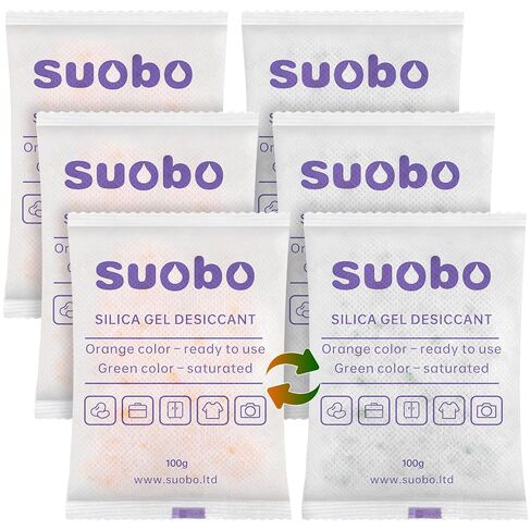 Moisture Absorbers, 100G 20 Pack Premium Transparent Desiccant for Storage, Silica Gel Desiccant Packets for Color Indicating in Kuwait
