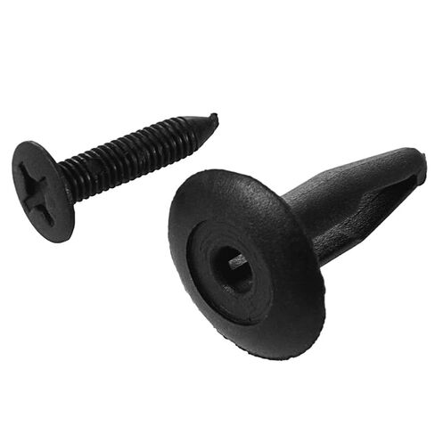 Plastic Rivets Car Bumper Push Clips 125 Pcs 32 Mm Long Black Compatible with Automotive in Kuwait