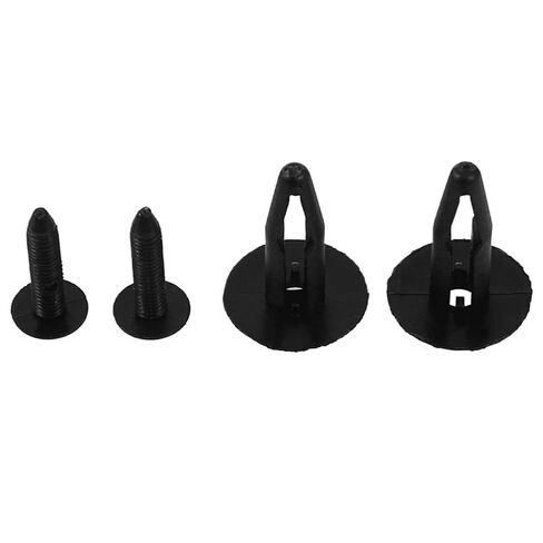 Plastic Rivets Car Bumper Push Clips 125 Pcs 32 Mm Long Black Compatible with Automotive in Kuwait