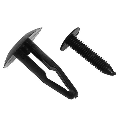 Plastic Rivets Car Bumper Push Clips 125 Pcs 32 Mm Long Black Compatible with Automotive in Kuwait