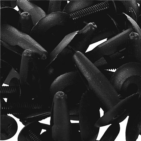 Plastic Rivets Car Bumper Push Clips 125 Pcs 32 Mm Long Black Compatible with Automotive in Kuwait