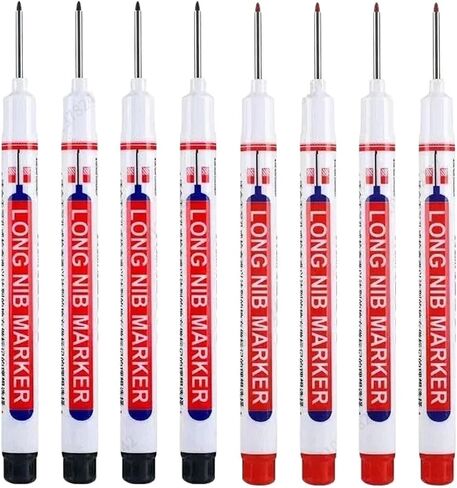 CAARLA Nib Head Markers Deep Hole Long Nib Scriber 8/9Pcs/Set 20mm Deep Hole Long Head Markers Pens Metal Perforating Pen Water.Proof Bathroom Woodworking Decoration Multi-Purpose(9PCS Mix Ste A) in Kuwait