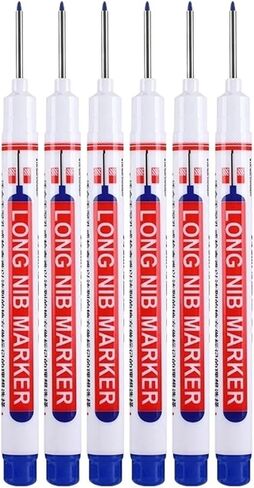 Nib Head Markers Deep Hole Long Nib Scriber 8Pcs/Set Long Head Markers Pens Bathroom Woodworking Decoration Multi-Purpose Pen Carpenter Construction Deep Hole Marker Pen(8Pcs Red) in Kuwait