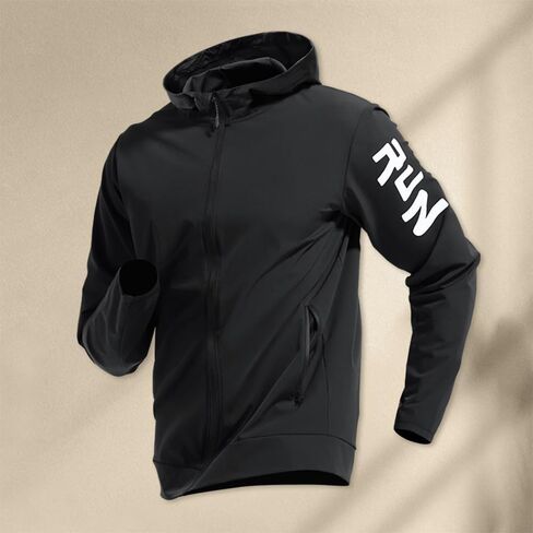 Men's Lightweight Running Hoodie Jacket, Quick Dry Athletic Zip Up Windbreaker for Sports in Kuwait