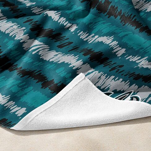 Northwest NFL Philadelphia Eagles Oversized Microfiber Beach Towel, 60 x 70 Inches – Quick Dry, Sand Resistant, Lightweight, Highly Absorbent, Shibori Design in Kuwait