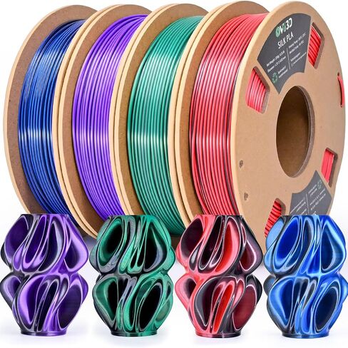 OVV3D Wood 3D Printer Filament Bundle, Wood PLA Filament 1.75mm Bundle, Add More Than 30% Real WoodFiber, Walnut, Oak, Cherry, Teak, 1.75 PLA Filament 3D Printing Filament, 200g X 4 Pack in Kuwait