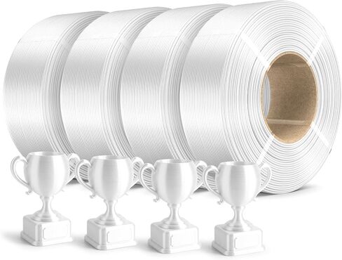 SUNLU 4KG PLA+2.0 3D Printer Filament Refill, High Toughness PLA+ Filament Bundle, No Spool 3D Filaments Refill 1.75mm for Reusable Spools Compatible with Bambu Lab 3D Printers, 1KG/Roll, Black*4 in Saudi Arabia