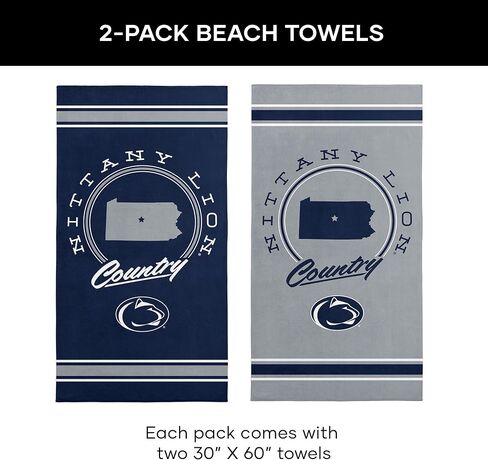 Northwest Penn State Nittany Lions NCAA Homebreak Beach Towel 2 Pack 30 x 60 Inches in Kuwait