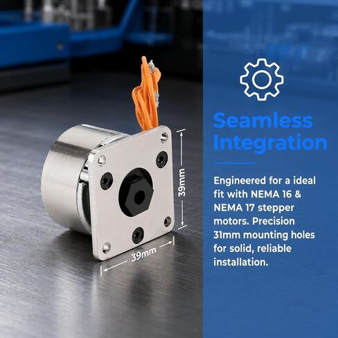 Square DC Electromagnetic Brake for 39mm Nema 16 42mm Nema 17 Stepper Motor, 4W 12V 24V, 0.45Nm 39x39mm Flange Power Off Brake (24, Volts) | 39mm Nema 16 42mm Nema 17 Stepper Motor Power Off Brake Square DC Electromagnetic Brake in Saudi Arabia