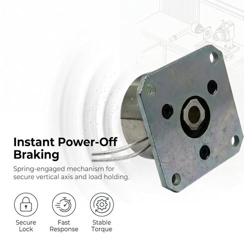 35mm NEMA 14 Stepper Motor Electromagnetic Spring Brake, 12V 24V DC, Power Off Brake, 3.5mm Round Hole, 34x34mm Flange (12, Volts) | stepper Motor Electromagnetic Spring Brake Motor power off brake clamping Shaft Hole 35mm Stepper Motor in Saudi Arabia