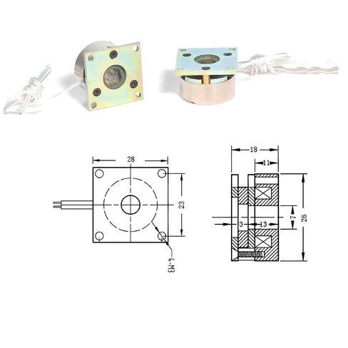 Electromagnetic Spring Brake for 28mm NEMA 11 Stepper Motor - 12V 24V DC, 3.5mm Round Shaft Hole, 28x28mm Square Flange, Power Off Brake (24, Volts) | DC Permanent Magnet Step Motor Brake Machine Driver Electromagnetic brake in Saudi Arabia