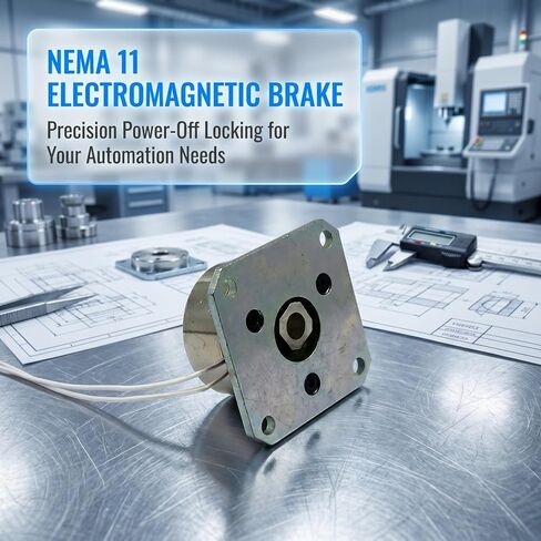 Electromagnetic Spring Brake for 28mm NEMA 11 Stepper Motor - 12V 24V DC, 3.5mm Round Shaft Hole, 28x28mm Square Flange, Power Off Brake (24, Volts) | DC Permanent Magnet Step Motor Brake Machine Driver Electromagnetic brake in Saudi Arabia