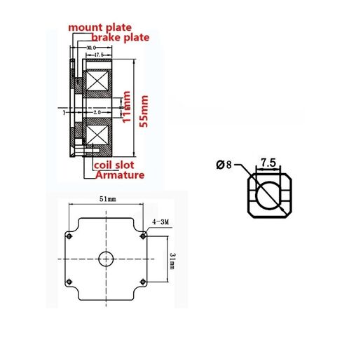 57mm Nema 23 Stepper Motor Permanent Magnet Brake, 12V 24V DC, 57x57mm Frame 1.5Nm, 8mm D Shaft Power Off Electromagnetic Brake, (24, Volts) | 57mm Nema 23 Stepper Motor Permanent Magnet Brake Power Off Electromagnetic Brake in Saudi Arabia