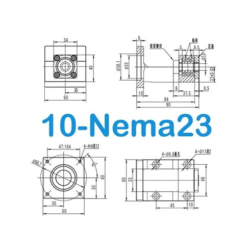 Aluminum Steel Motor Bracket Seat BK10-Nema23 Ball Screw Support for NEMA23 Servo Motor in Saudi Arabia