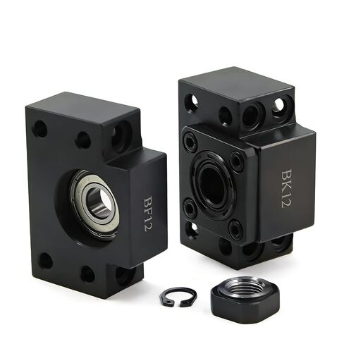 1pcs BK10 Fixed Side + 1pcs BF10 Ballscrew Standard End Supports for SFU1204 RM1204 Ballscrew 1204 Ball Screw Bearing Blocks Bracket CNC Machine Parts (Size: BK10+BF10) in Saudi Arabia